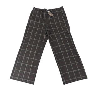 J Jill Ponte Knit‎ Full Leg Window Pane Flat Front Pants Size Large Petite